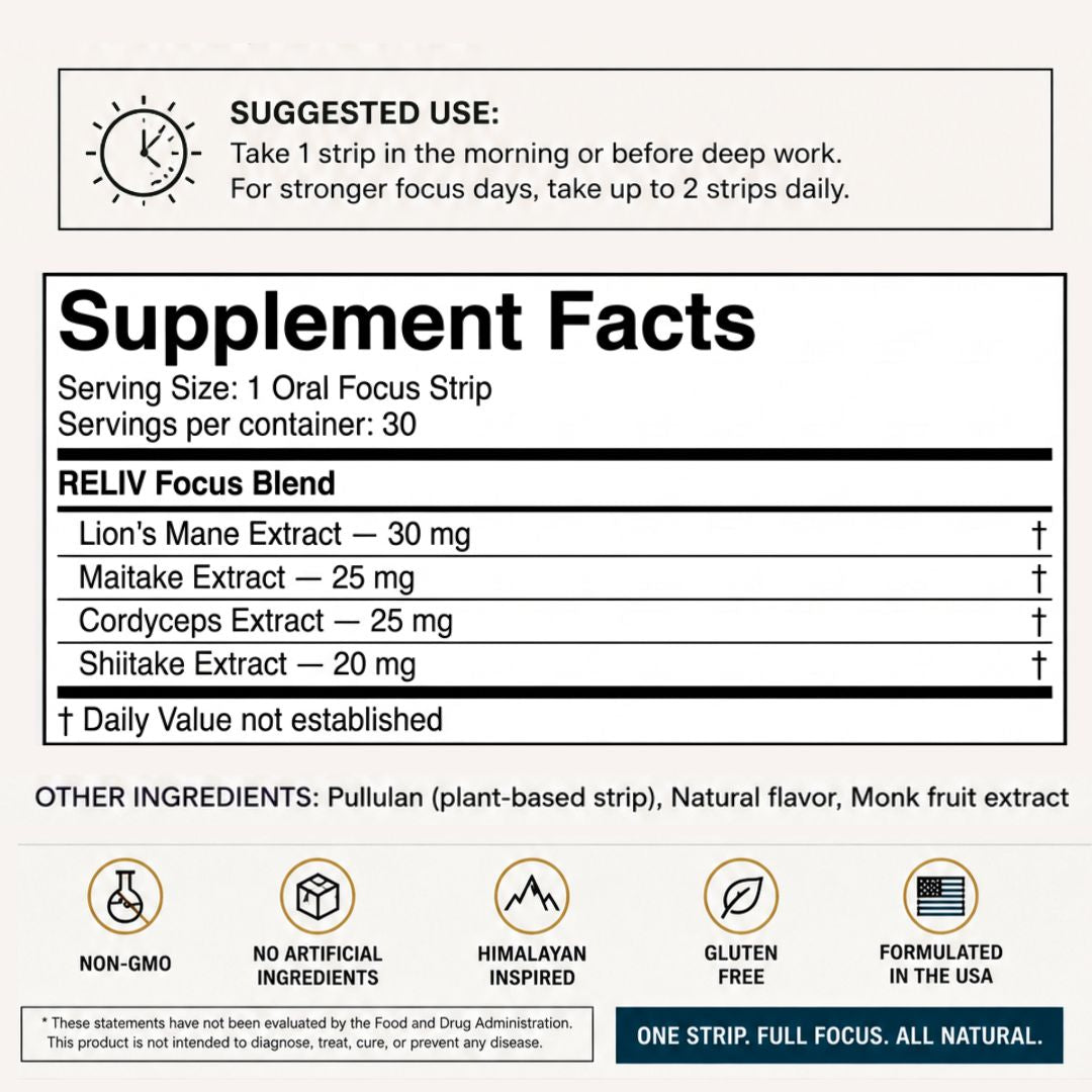 Focus Strips 90 Day supply +( Free IMMUNE SHIELD )